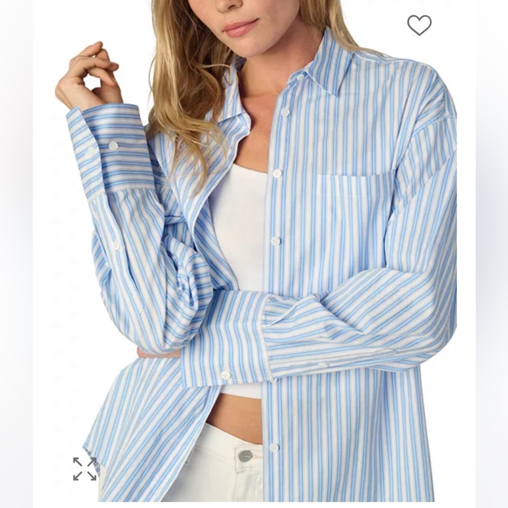 Joe's Jeans Women’s Striped The Boyfriend Button Down Shirt Medium